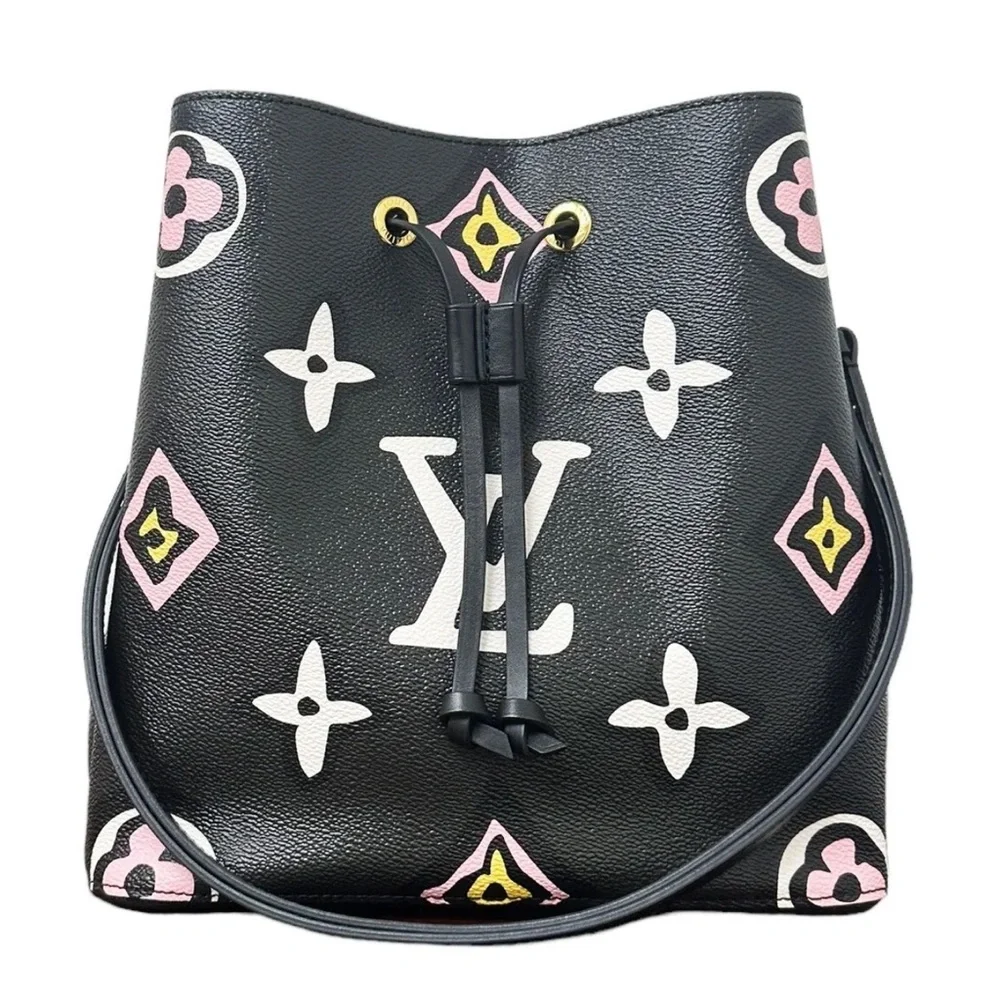 Louis Vuitton Neo Noe Black Bucket Bag Wild at Heart Giant Monogram MK Leopard - Picture 4 of 11